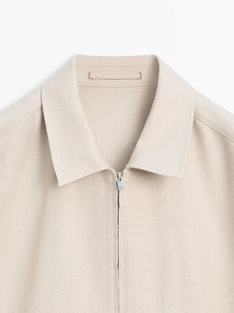 Veste bomber total look 100 % lin
