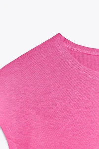 COTTON MODAL CROP T-SHIRT