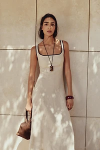 CONTRAST TRIM MIDI DRESS