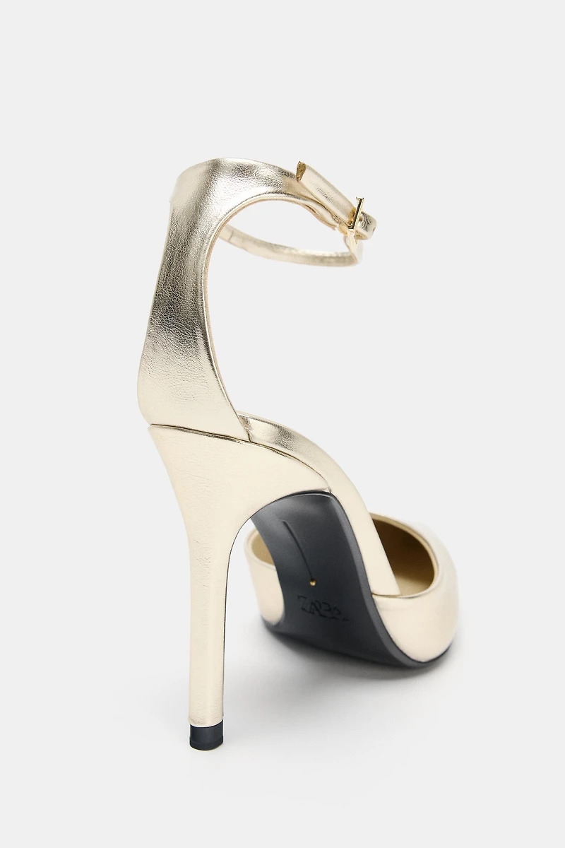 METALLIC EFFECT HEELED SHOES