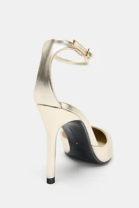 METALLIC EFFECT HEELED SHOES