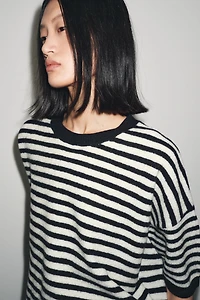 100% WOOL STRIPED SWEATER