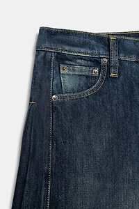 ZW COLLECTION WIDE LEG MID-RISE SIDE PLEATED JEANS