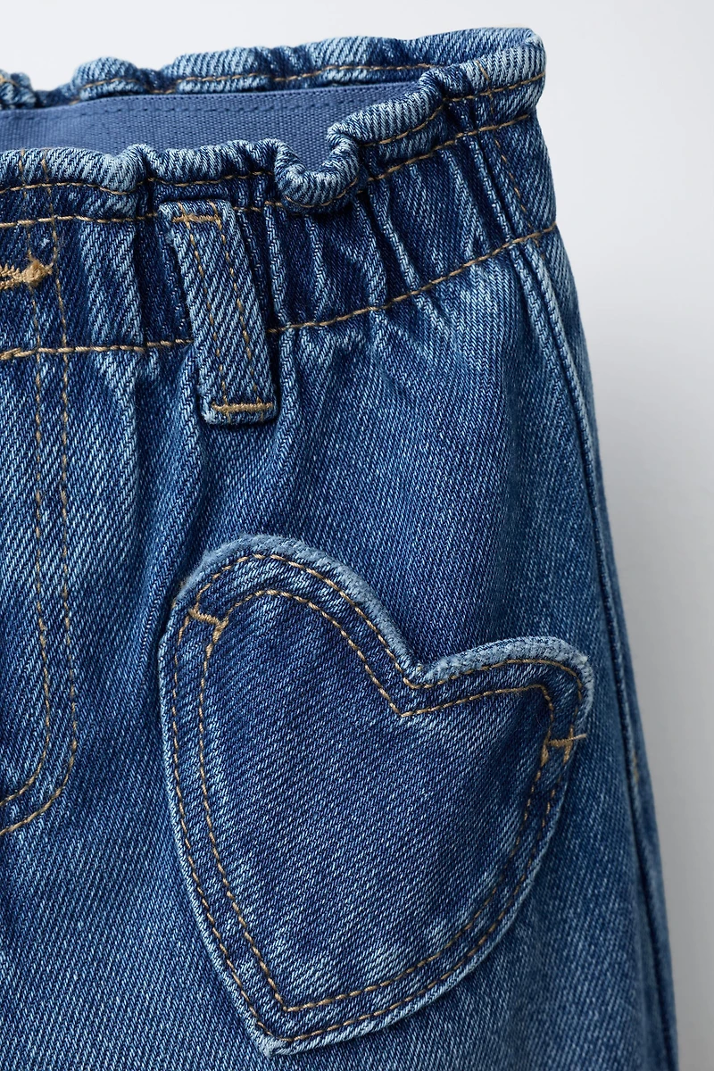 HEART POCKET BAGGY JEANS