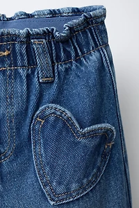 HEART POCKET BAGGY JEANS