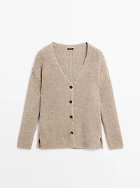 Flecked knit cardigan
