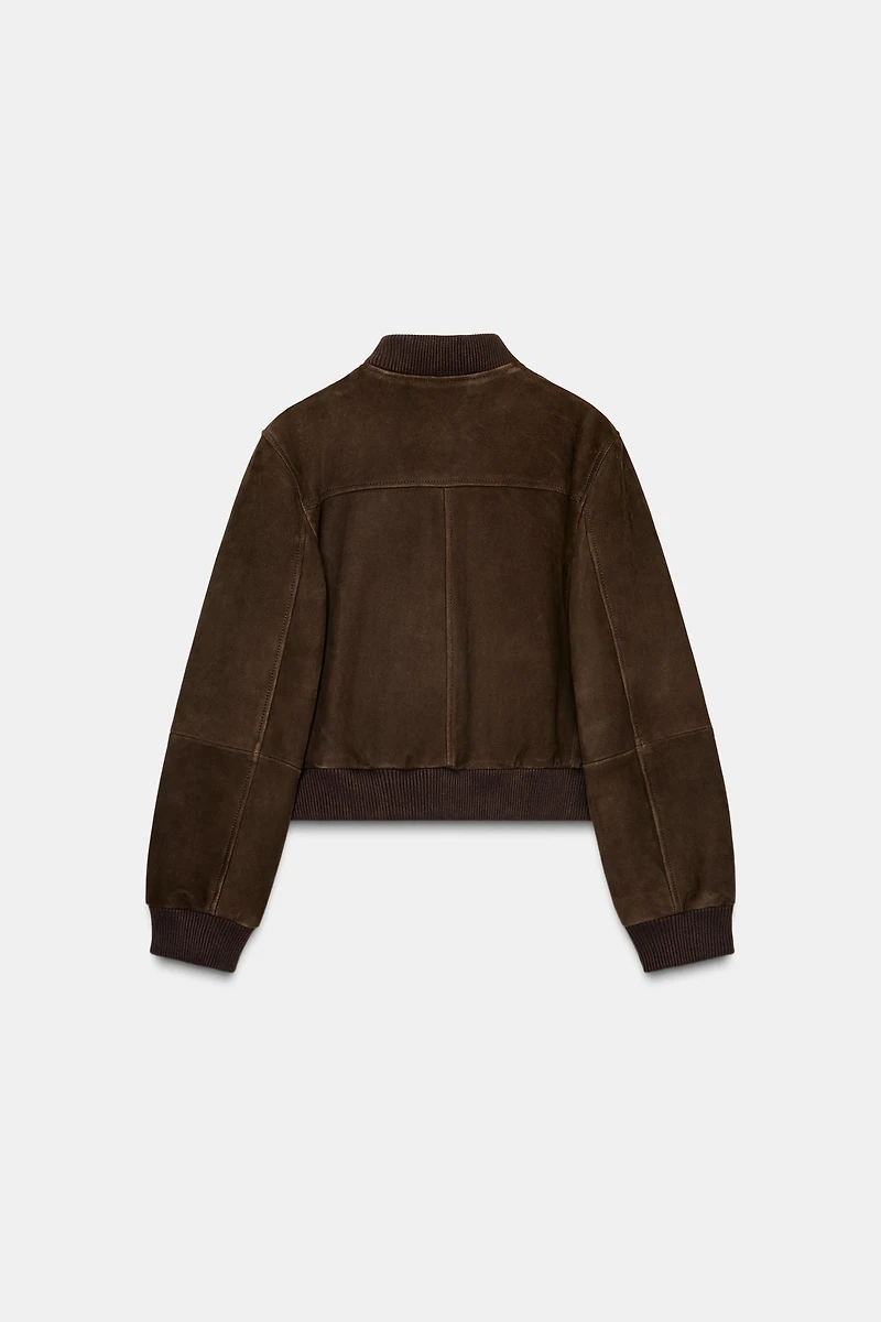 SUEDE LEATHER BOMBER JACKET ZW COLLECTION LIMITED EDITION
