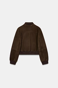 SUEDE LEATHER BOMBER JACKET ZW COLLECTION LIMITED EDITION