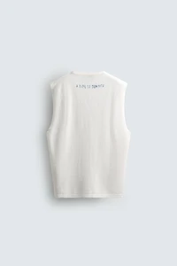 WASHED KNIT PRINTED TANK TOP