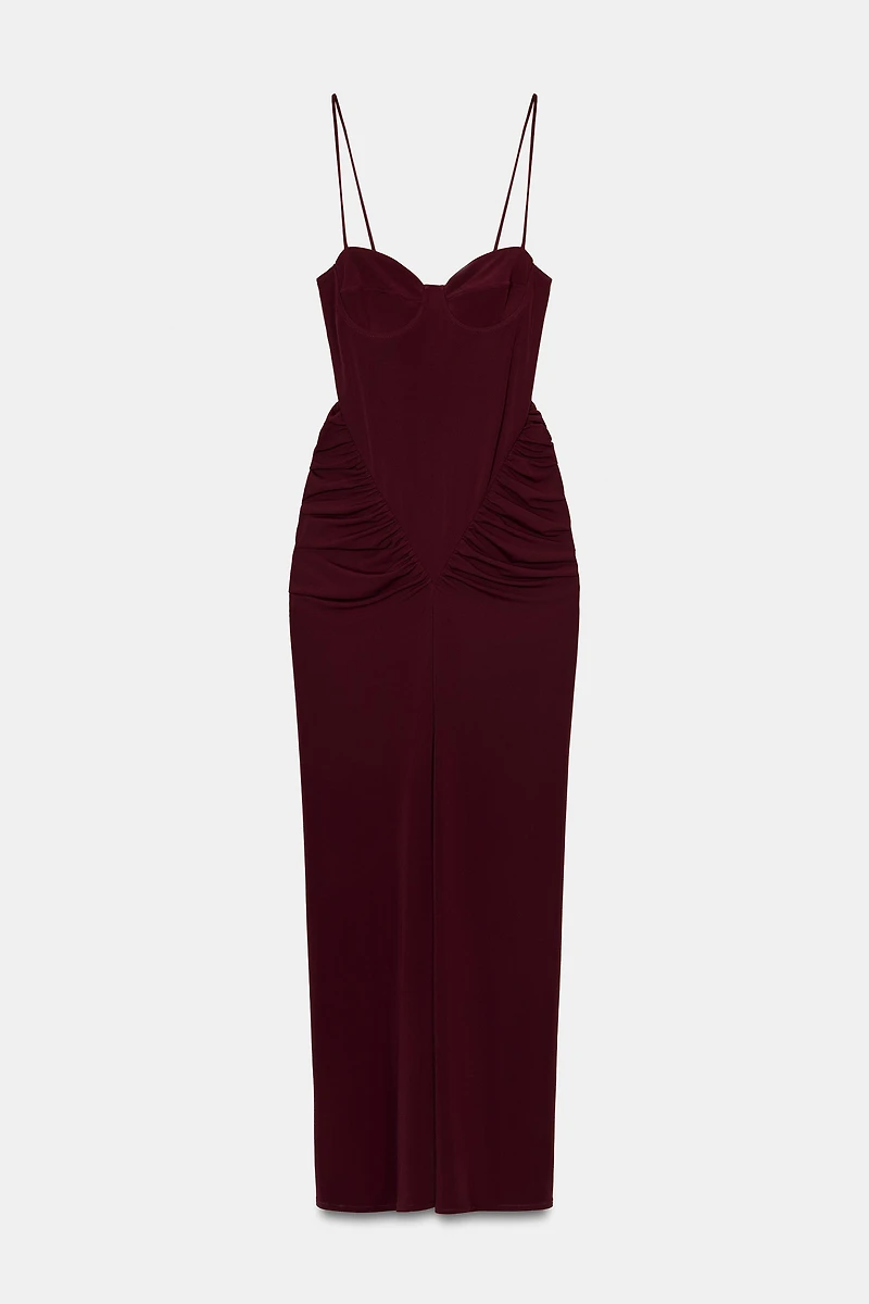 DRAPED BUSTIER DRESS