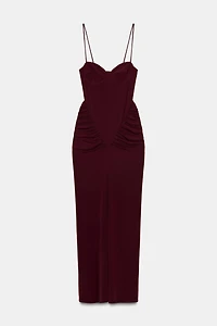 DRAPED BUSTIER DRESS