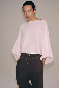 TOP EN MAILLE ET MANCHES AMPLES