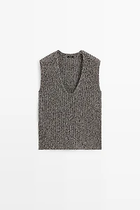 Cotton blend heathered knit top