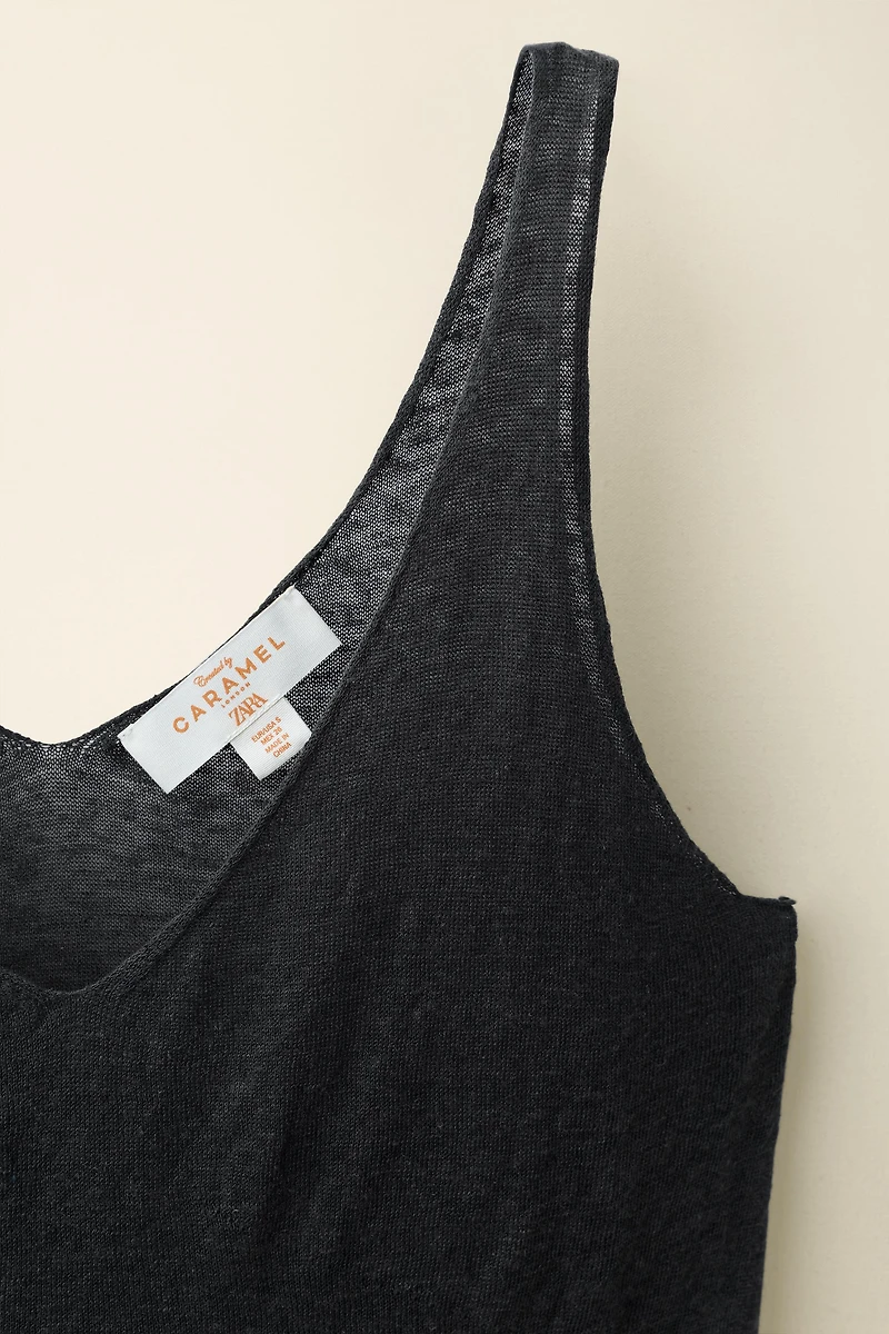 KNIT STRAPPY TOP CREATED BY CARAMEL LONDON X ZARA