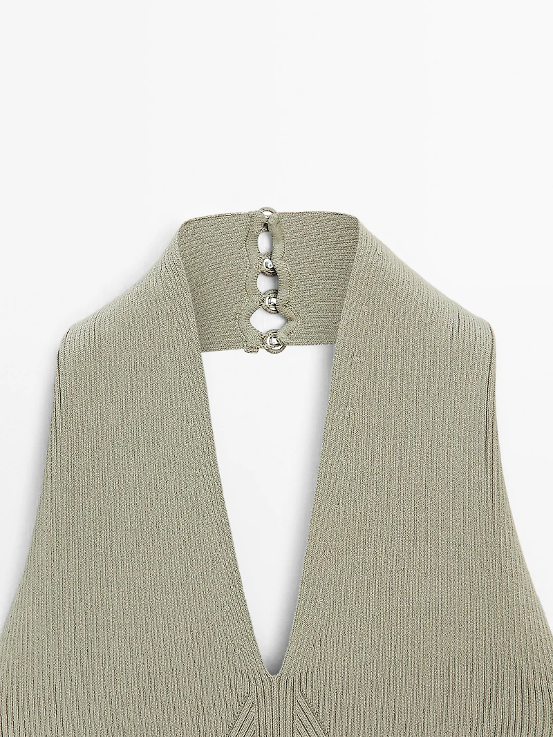 Knit halter-neck bodysuit - STUDIO