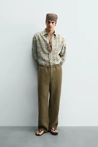 100% LINEN RELAXED FIT PANTS