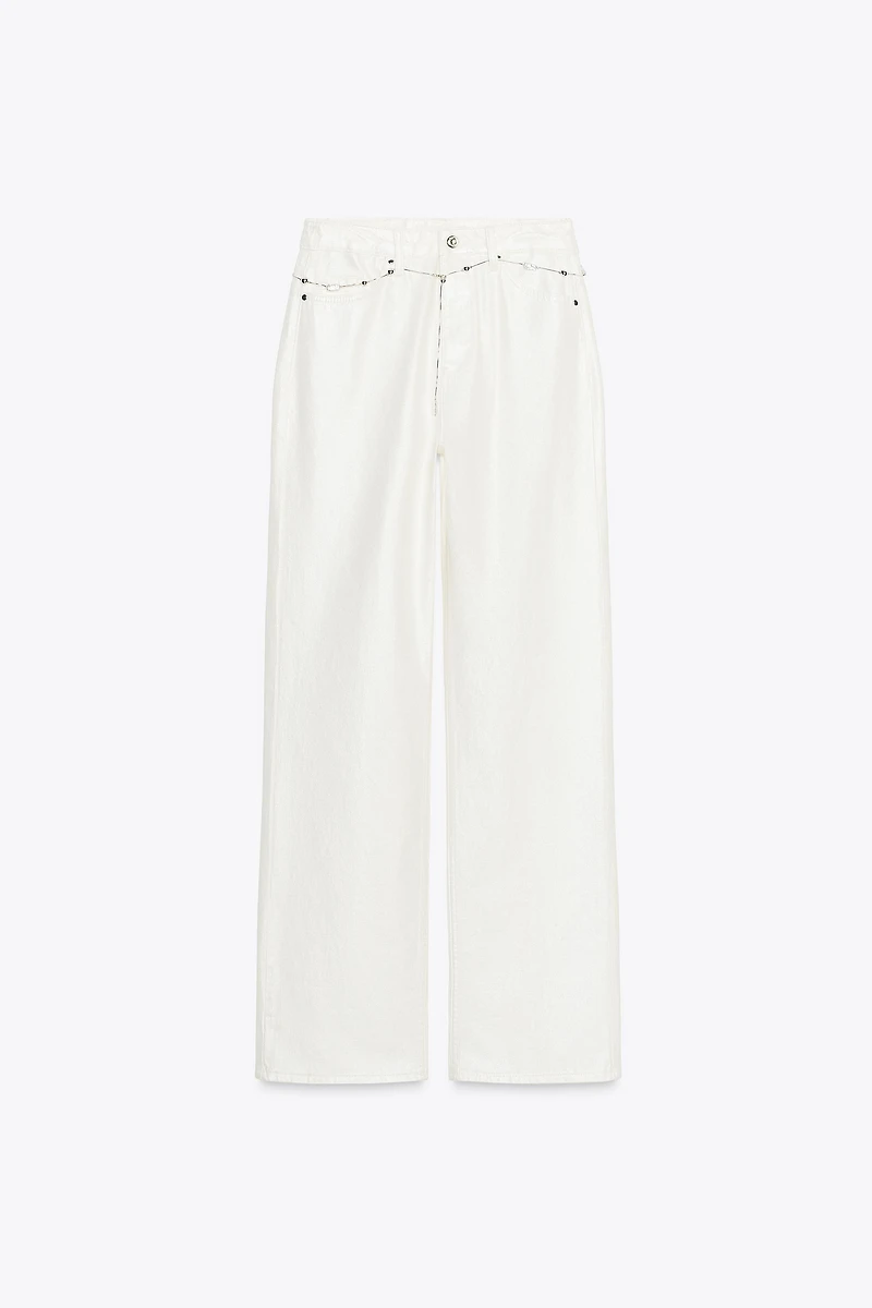 Z1975 PEARLESCENT BELTED JEANS