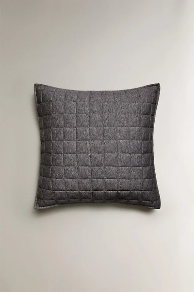 GRAY MELANGE JERSEY PILLOW SHAM FOR QUILT