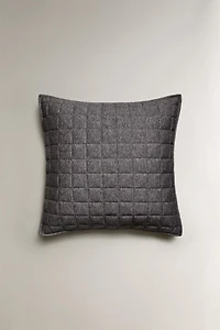 GRAY MARL SWEATER QUILT CUSHION COVER