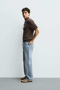 100% LINEN REGULAR FIT KNIT POLO SHIRT