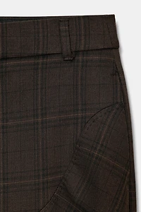 PLAID SEAMED PANTS