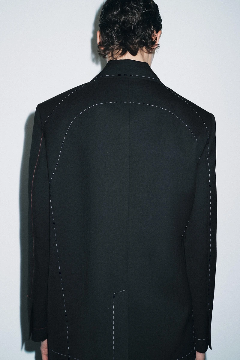 CONTRAST TOPSTITCHING BLAZER ZW COLLECTION LIMITED EDITION