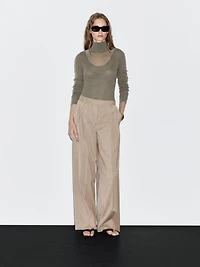 100% wool darted trousers