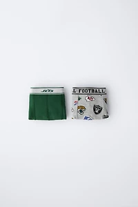 6-14 YEARS/ TWO-PACK OF NFL © OUTER STUFF BOXERS