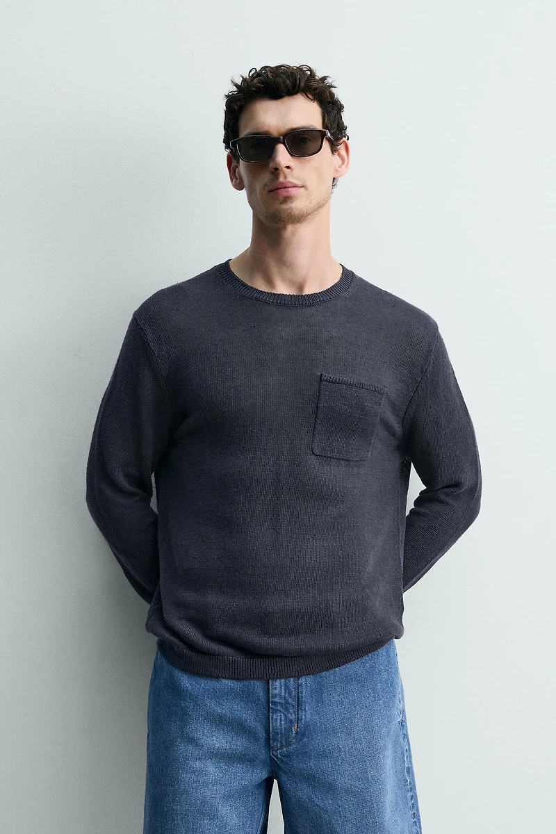 REGULAR FIT 100% LINEN JUMPER