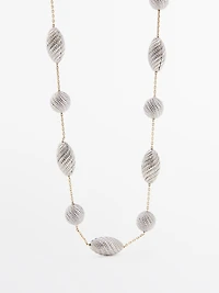 Collier texturé pièces ovales