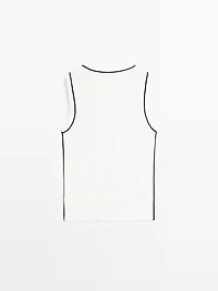 Knit top with contrast detail