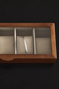 BOÎTE À BIJOUX MONTRES BOIS ET LIN