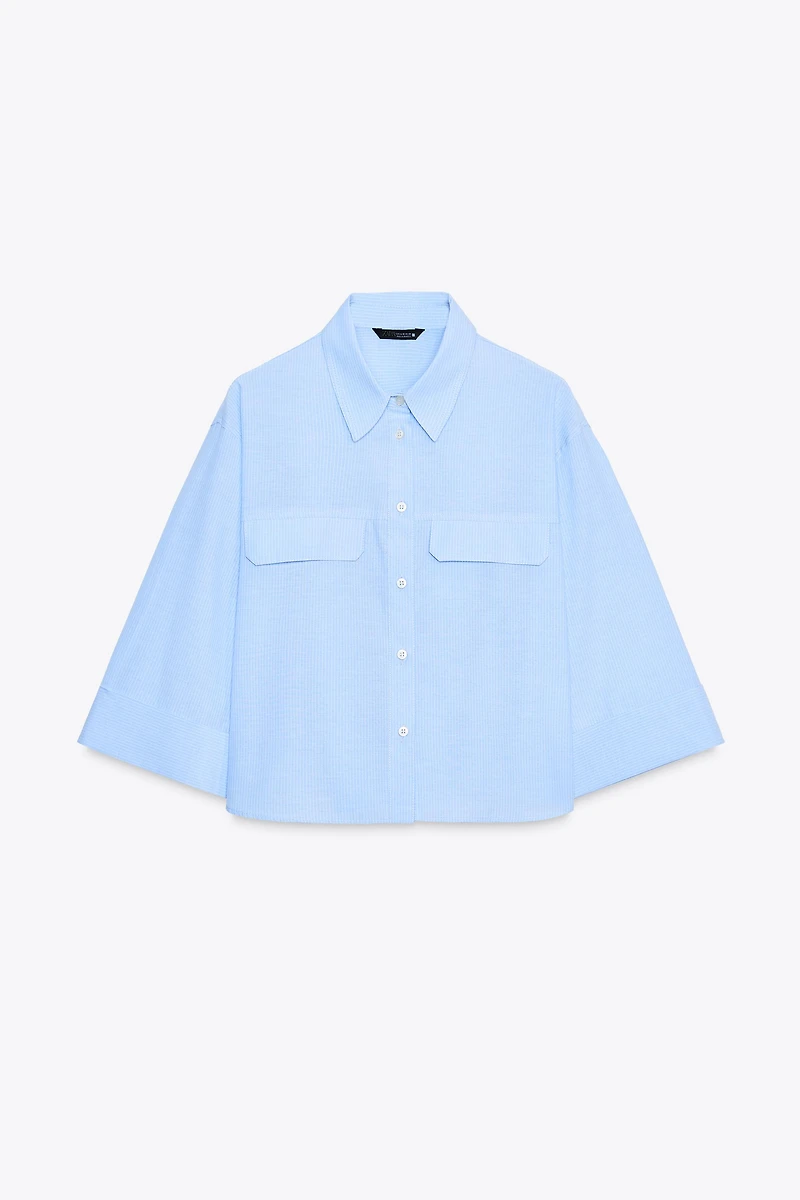 CHEMISE COURTE À PATTES RAYÉES