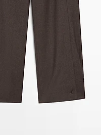100% wool barrel fit trousers