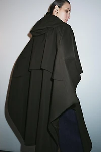 WATER REPELLENT CAPE TRENCH COAT ZW COLLECTION LIMITED EDITION
