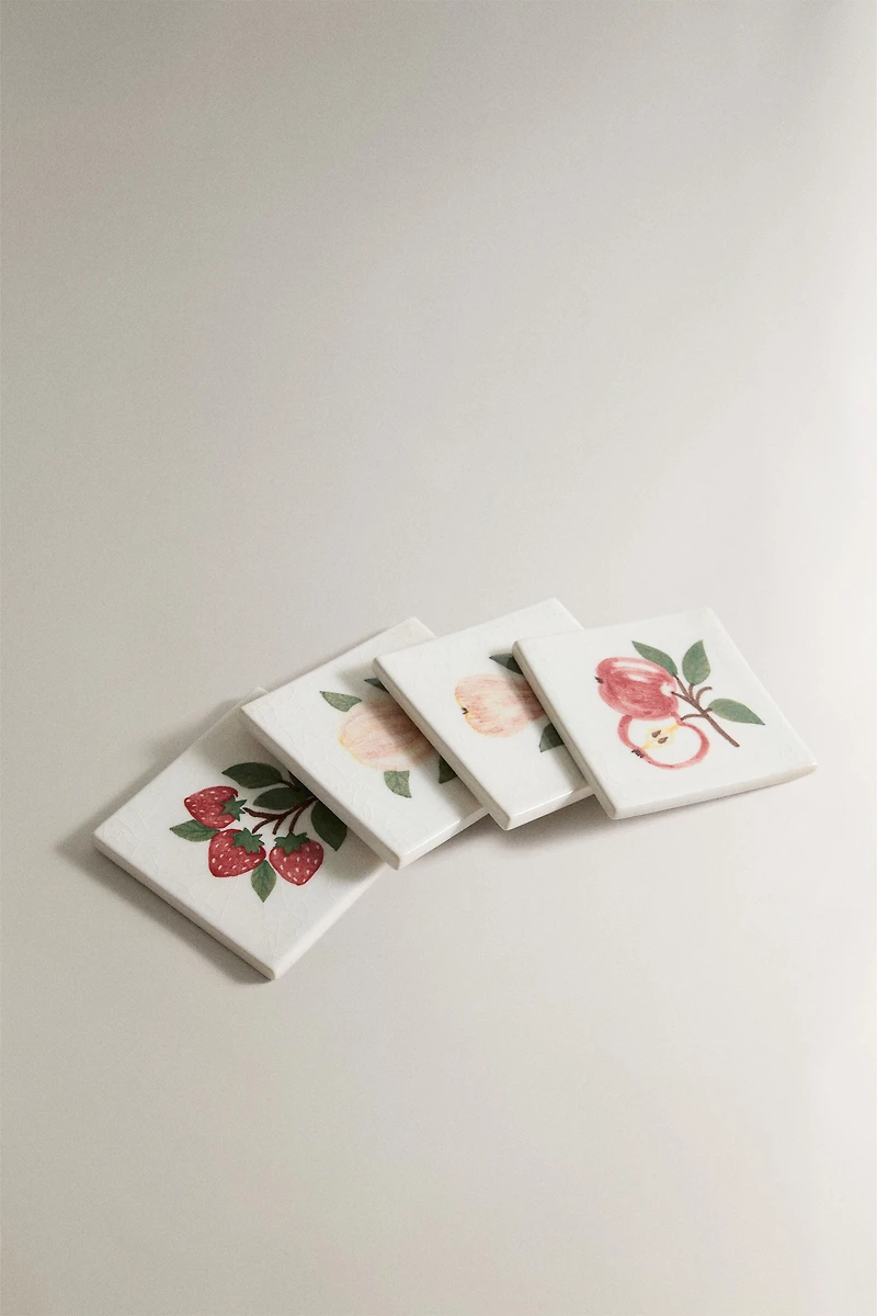 FRUIT STONEWARE COASTERS (PACK OF 4)