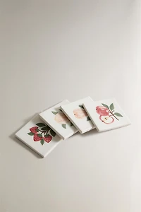 FRUIT STONEWARE COASTERS (PACK OF 4)