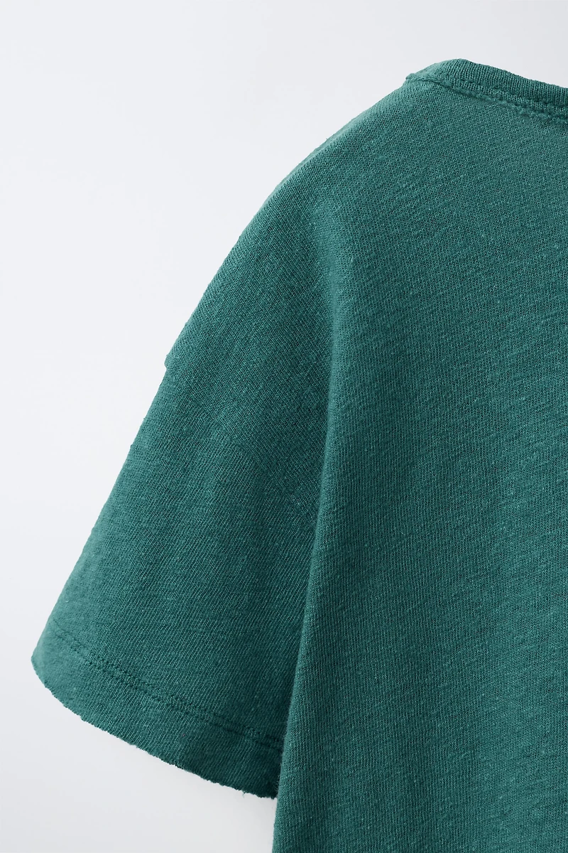 COTTON AND LINEN T-SHIRT