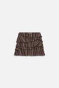 METALLIC THREAD STRIPED SKORT