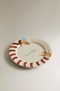 KIDS' CERAMIC DOG PLATE