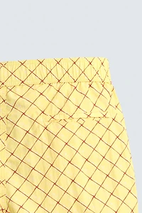 MAILLOT DE BAIN MI-LONG À IMPRIMÉ GÉOMÉTRIQUE DÉLAVÉ