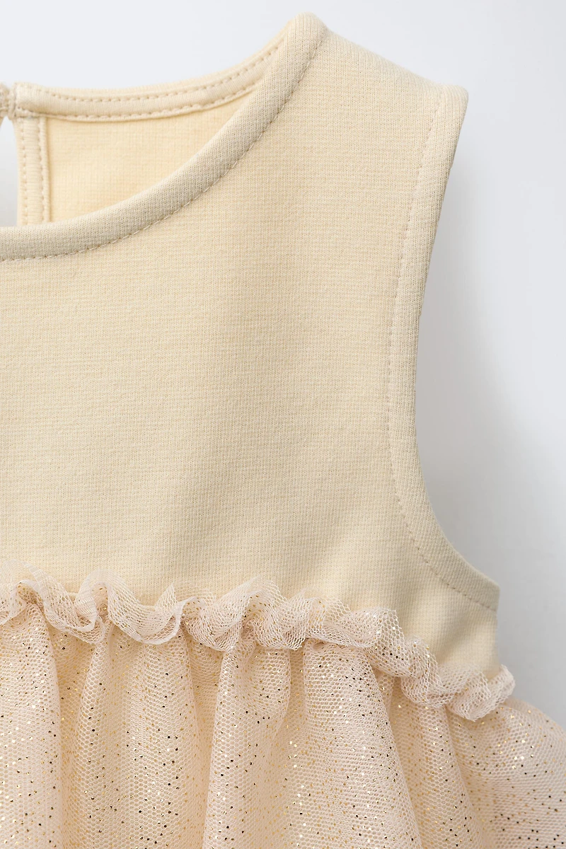 COMBINATION SHIMMER TULLE DRESS