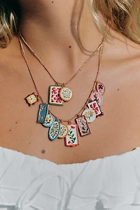 PACK OF 2 METAL CHARM NECKLACES
