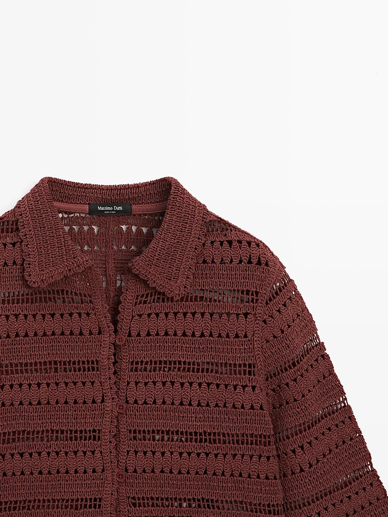Veste courte en crochet de coton