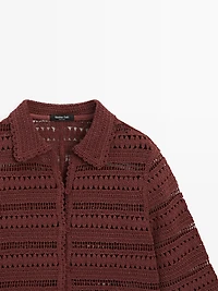 Veste courte en crochet de coton