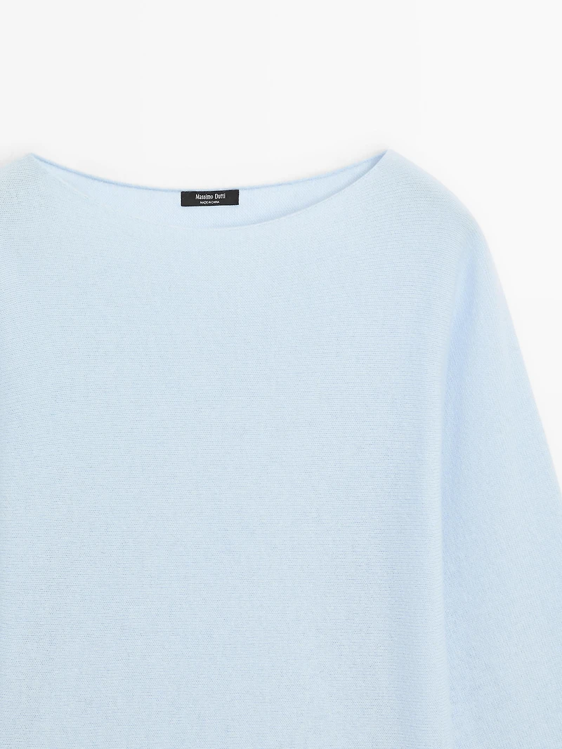Pull en maille à col bateau