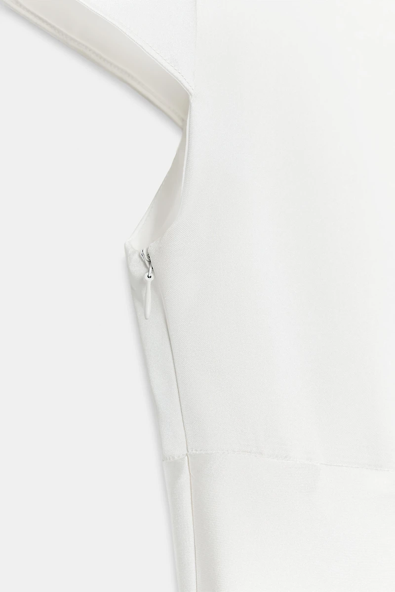 SATIN EFFECT SLIT DRESS