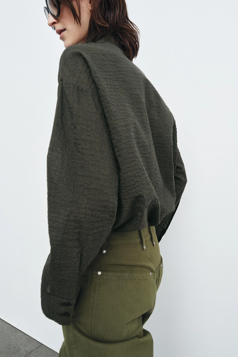 PLAID SHIRT WITH SCARF ZW COLLECTION