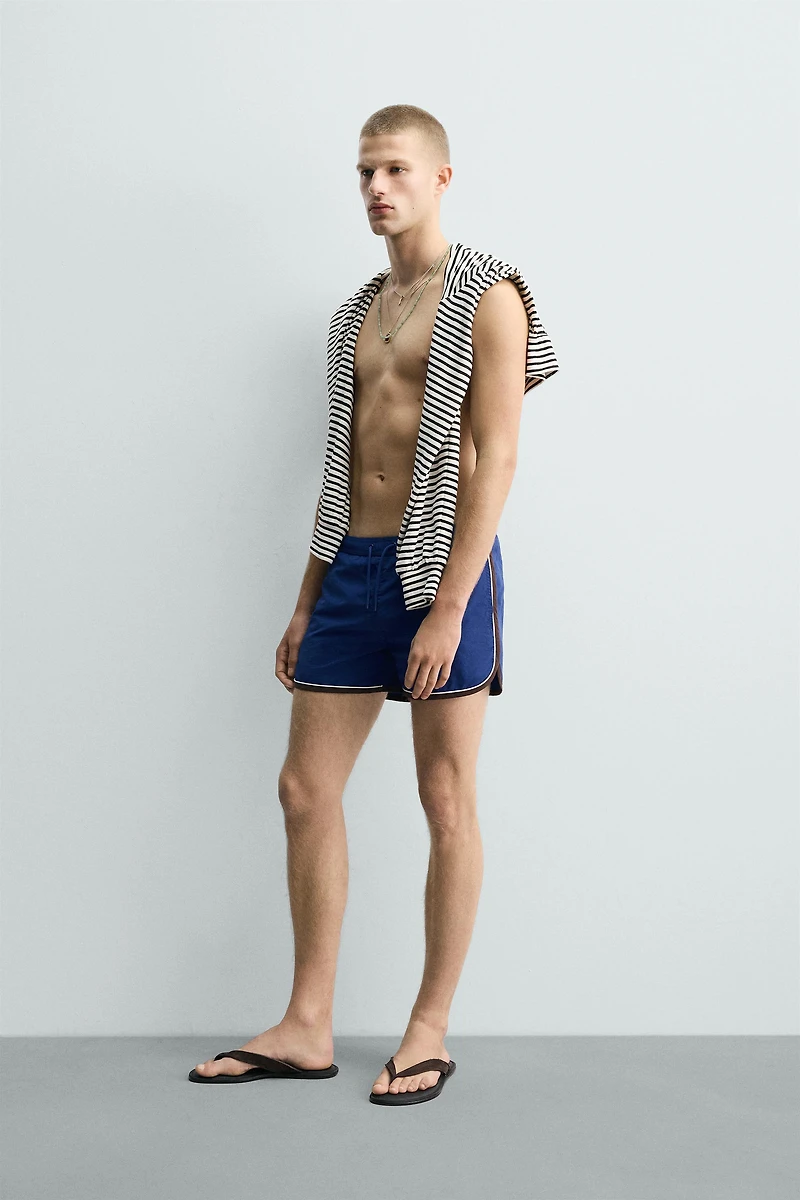 CONTRAST SHORT SWIMSUIT