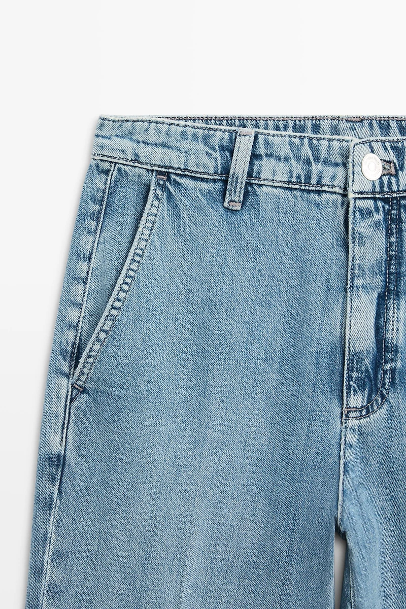High-waist cropped flare jeans